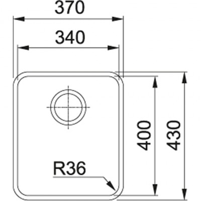 Мойка ANX 110 -34 3,5", R36, стоп-вентиль, скрытый перелив