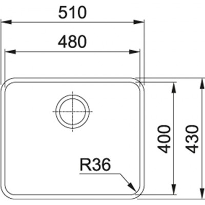 Мойка ANX 110 -48 3,5", R36, стоп-вентиль, скрытый перелив.
